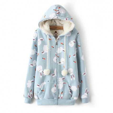 fluffy bunny hoodie