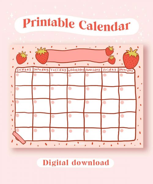 Cute 2023 Printable Calendars Super Cute Kawaii!!