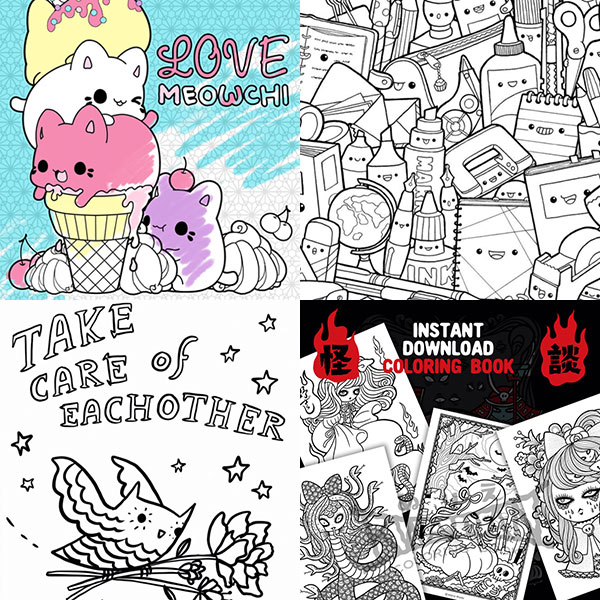 More Kawaii Colouring Books & Pages