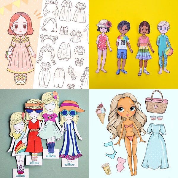 Fashion Paper Dolls - 76 Outfits: Mommy & Me Dress Up Paper Dolls